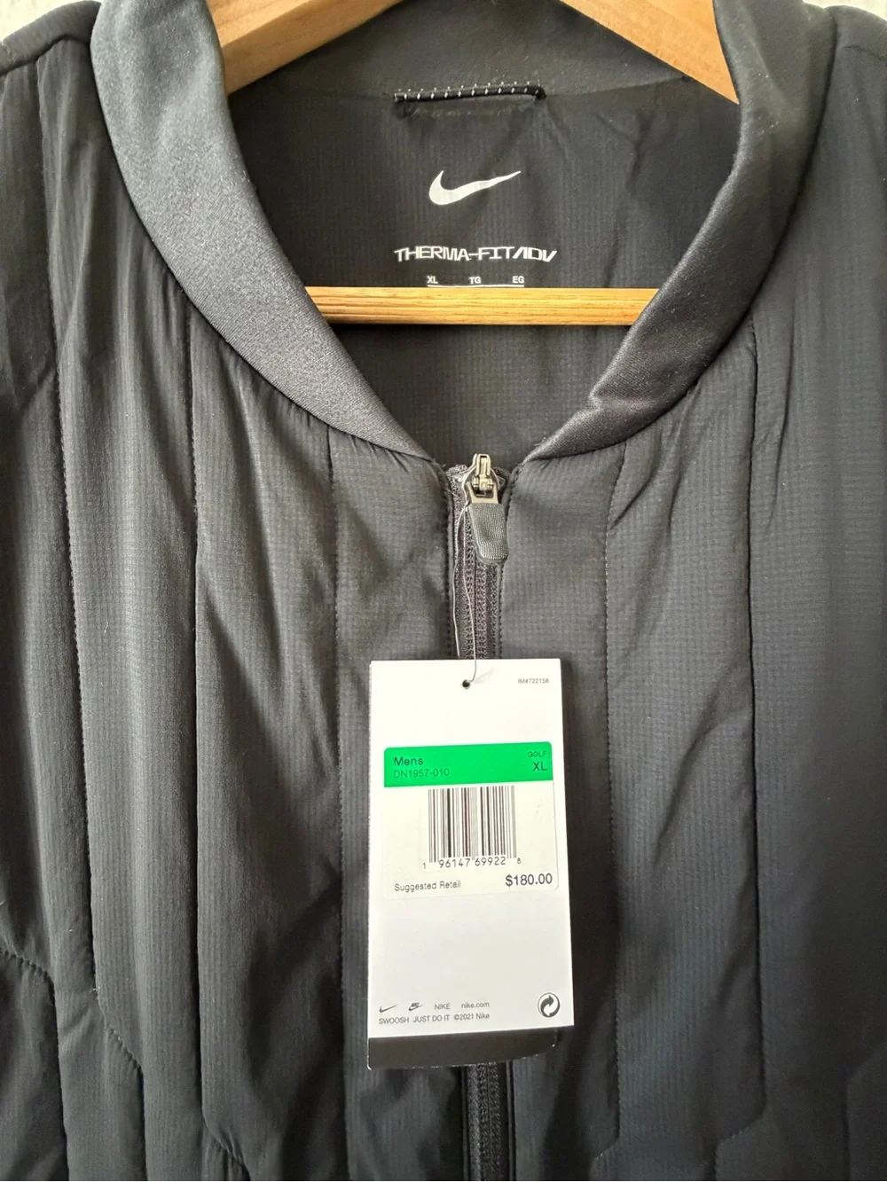Nike Golf Therma-FIT ADV Insulated Full Zip Vest NWT Men’s XL Black